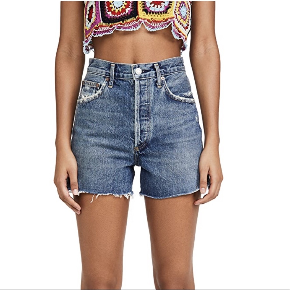 Pistola Blue Denim High-Waisted Shorts